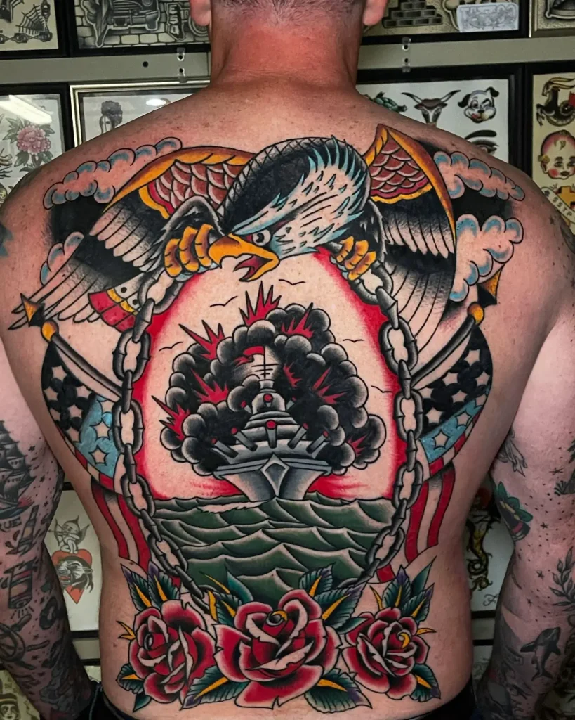 Traditional black panther head tattoo done at Good Company Tattoo in San Diego.